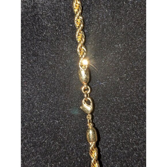 Gold-Plated Rope Chain Necklace 30 Inches Long - Picture 2 of 4